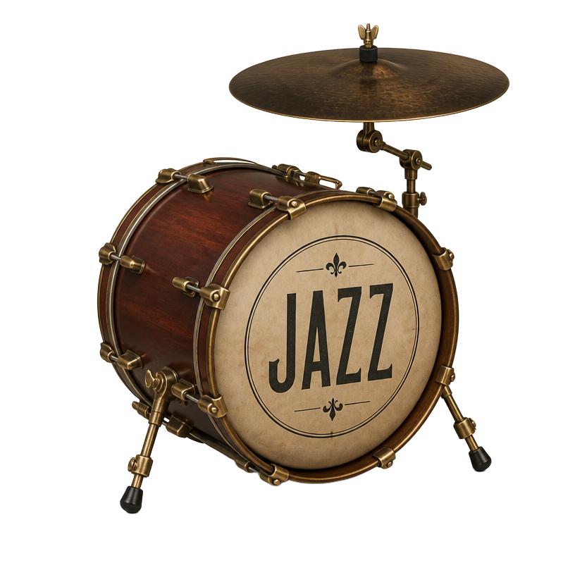 Jazz drumming emblem